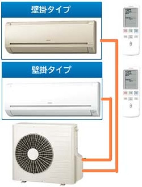 日立マルチエアコンセット壁掛け室内機6畳＋１2畳用の2台の組み合わせ