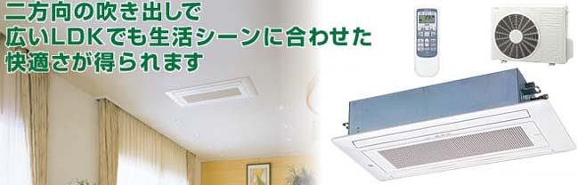 日立ハウジングエアコン天カセ2方向をお探しの方はこちらをご覧下さい。